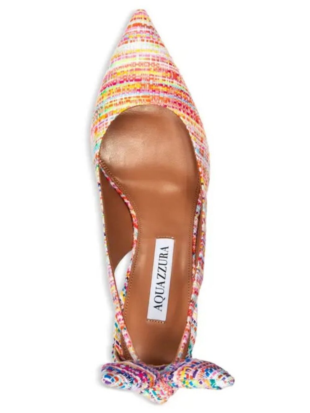 Aquazzura Bow Tie Multicolor Pointed Toe Stiletto Pumps EU 37.5 US 7.5 NWT - Picture 3 of 6